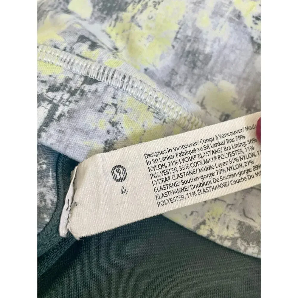 Lululemon Energy Sport Bra Strappy back wicking Padded Sz 4 Athleisure Yoga Gym - Picture 2 of 13